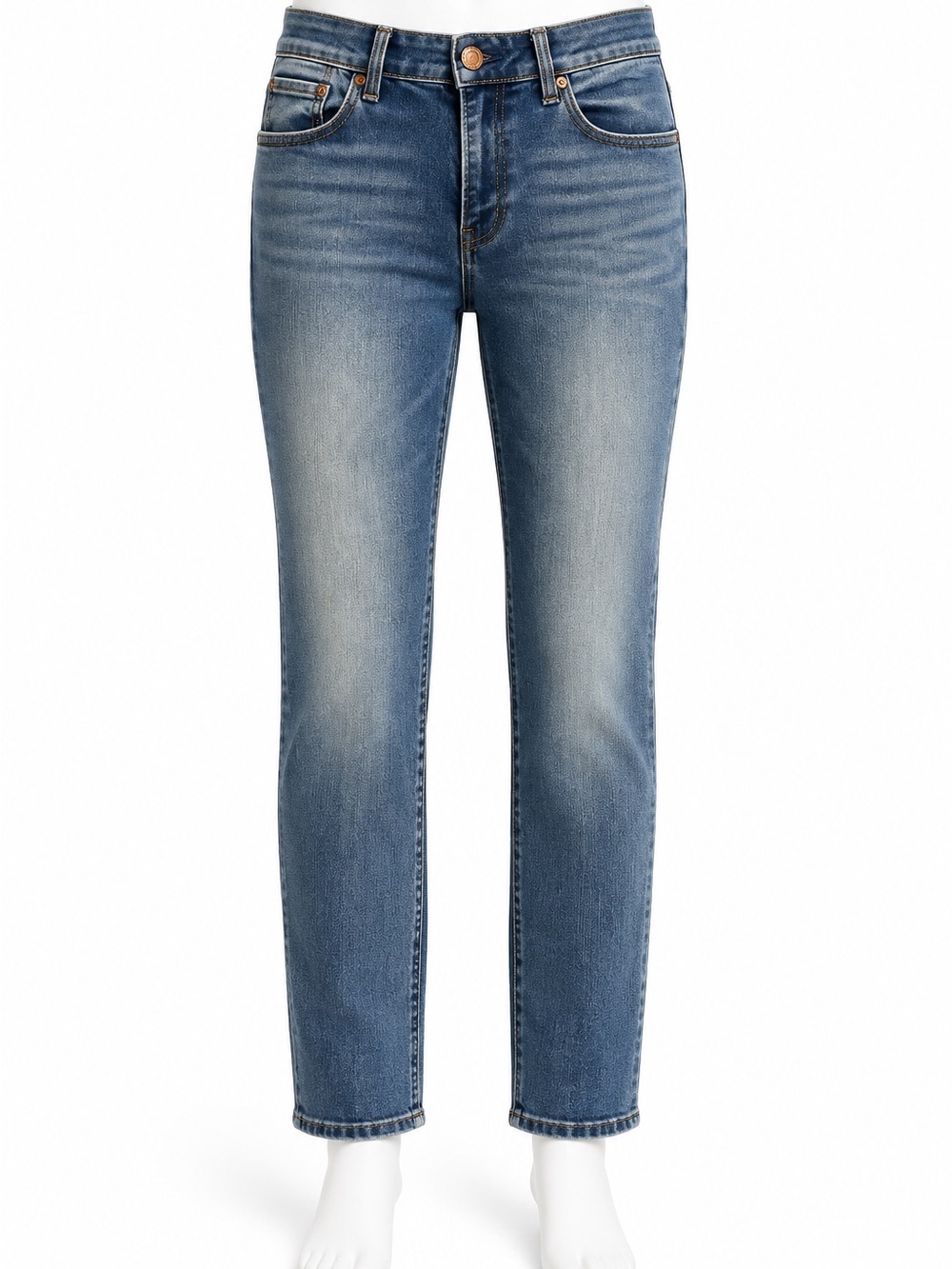 Time and Tru Women's Mid Wash Straight-Leg Jeans